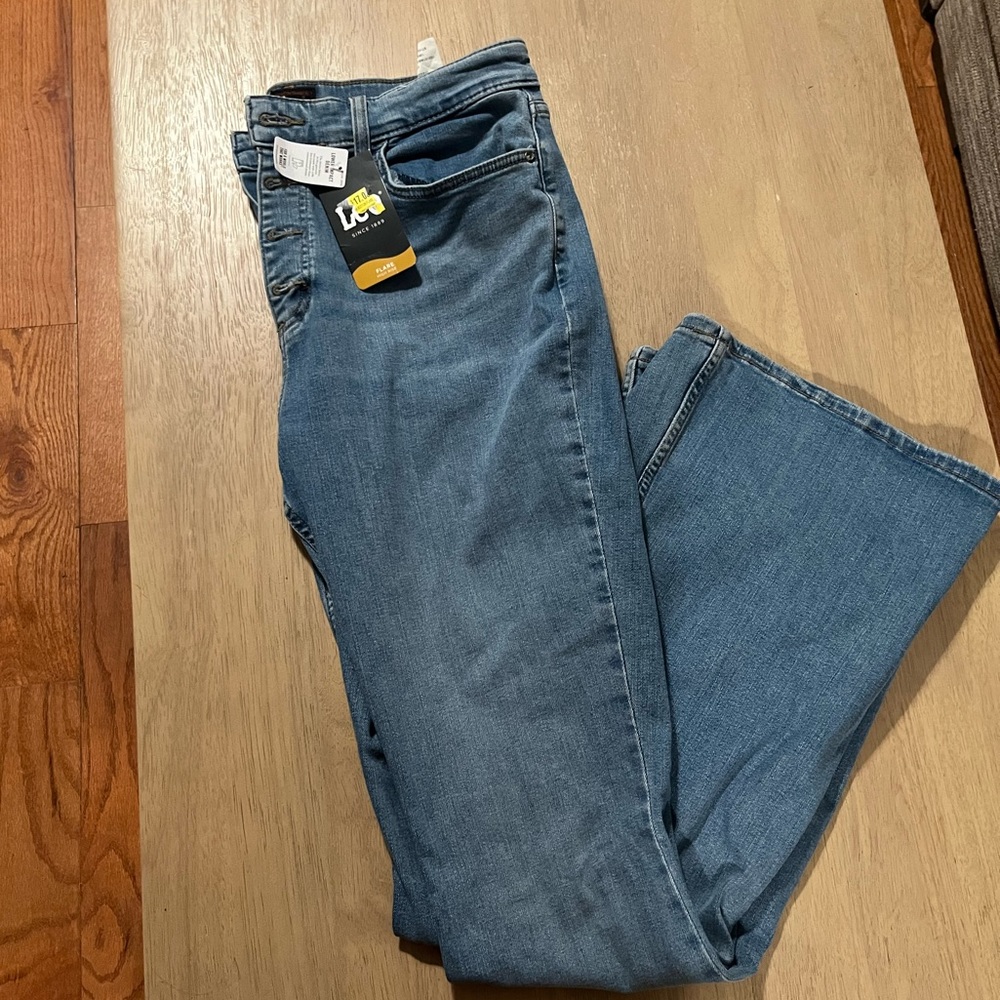 Lee Heritage Button Fly Flare Jeans 14 Long